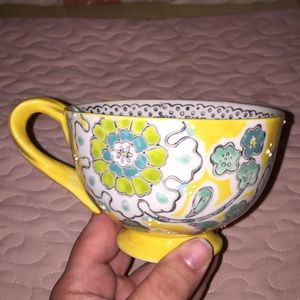 Yellow floral Anthropology mug